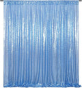 Poise3EHome 6FT x 8FT Sequin Photography Backdrop Curtain for Party Decoration, Baby Blue by Poise3EHome