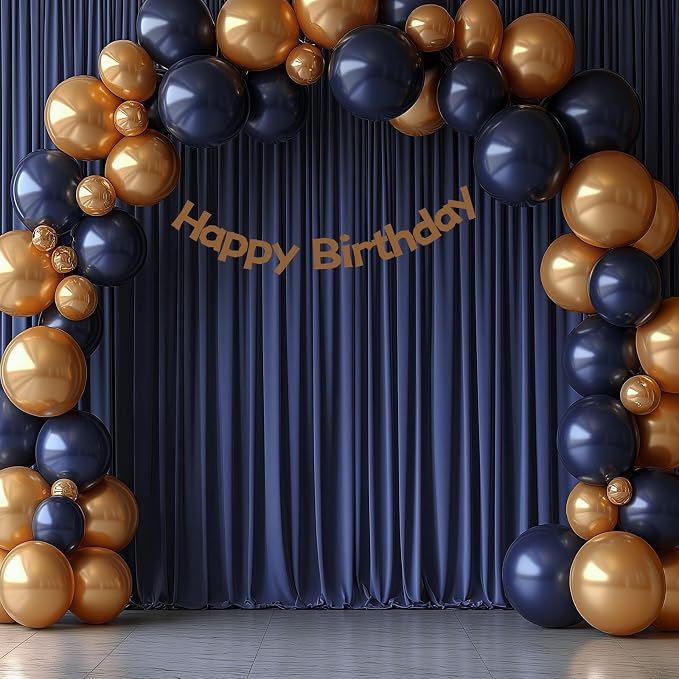 ESGOTBME 20x10ft Wrinkle Free Navy Blue Backdrop Curtain for Parties Soft Fabric Drapes Wedding Curtain Backdrop for Birthday Party Decorations Background for Photography 5x10ft, 4 Panels - Image 9