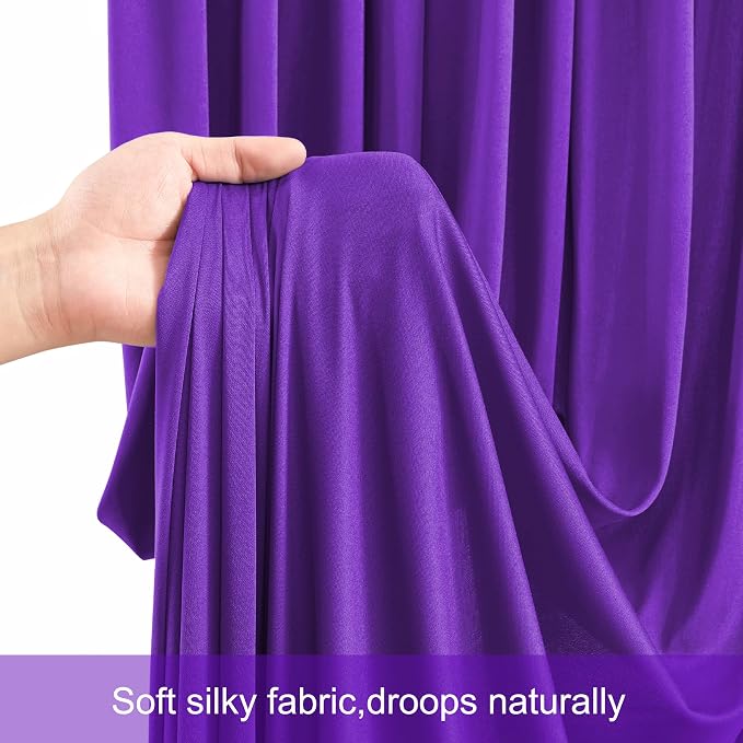 6 Panels Purple Backdrop Curtains for Wedding Party Wrinkle Free Backdrops Curtain Drapes Fabric Decorations Photo Back Drop Cloth for Baby Shower Photography Stage Reception 30ft(W) x 12ft(H) - Image 7