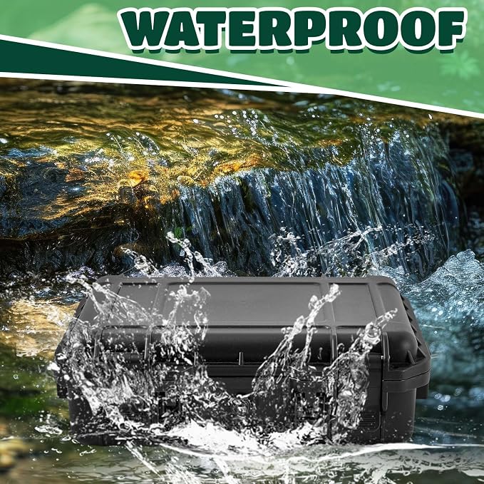 Relaxweex 1 Pcs Waterproof Hard Case with DIY Customizable Foam Insert Portable Protective Case with Knife for Camera Drones Equipments Tools Test Instruments(Black,11.3 x 8.7 x 4.2 Inch) - Image 5