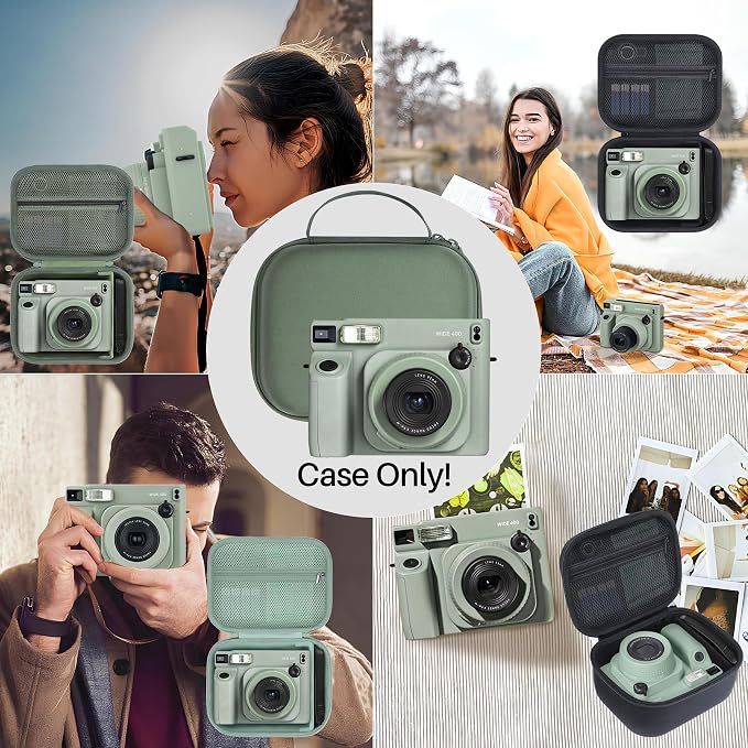 Lebakort Storage Case Compatible with Fujifilm INSTAX Wide 400 / Wide 300 Instant Camera (Sage Green Case) - Image 9