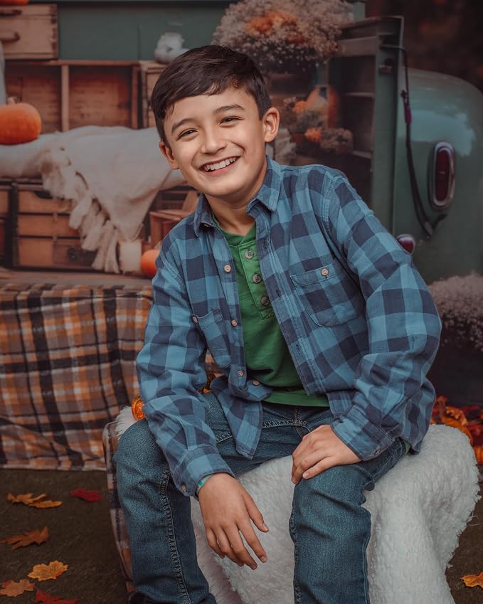 Kate Fall Backdrop Thanksgiving Photo Backdrop Truck Pumpkins Backdrop for Photography,7x5 - Image 4