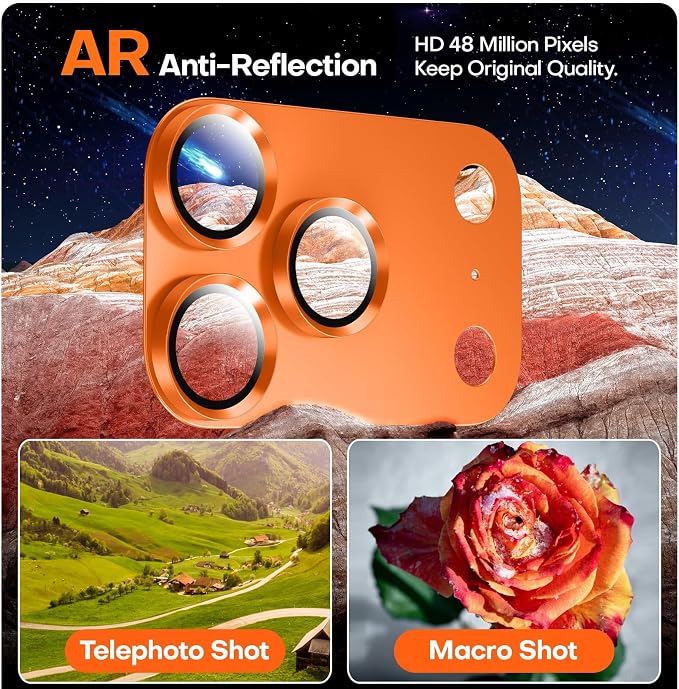 for iPhone 17 Pro Max Camera Lens Protector- Cosmic Orange | Aluminum Alloy, Tempered Glass Camera Cover, Nano Reinforced Adhesive, Accessories, Anti-Drop, Anti-Scratch, Case Friendly - Image 5