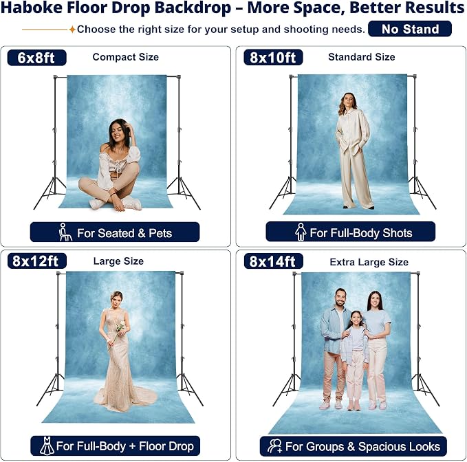 Abstract Photography Backdrop for Photoshoot 8x12ft, Light Blue,No Stand | Professional,Polyester Fabric,Roller Pocket on Top,Vintage Portrait Photo Props Booth Background,Photoshoot Studio - Image 2