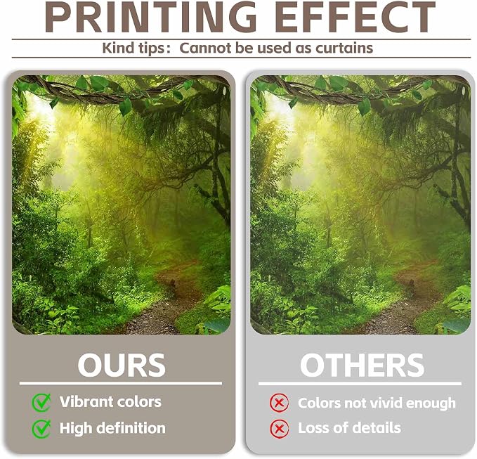 10x8ft Jungle Forest Photography Backdrop Rainforest Background | Tropical Kids Adults Party Supplies, Natural Scenery Banner, Safari Photo Booth, Polyester, Grommets, 1PC - Image 4