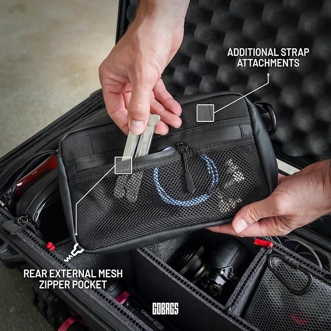 GOBAGS NEO Production Zipper Bags - Electronics & Camera Accessories Bag - Cable organizer, Gear Accessory Pouch, Travel Camera Essentials (Small, Black) - Image 8