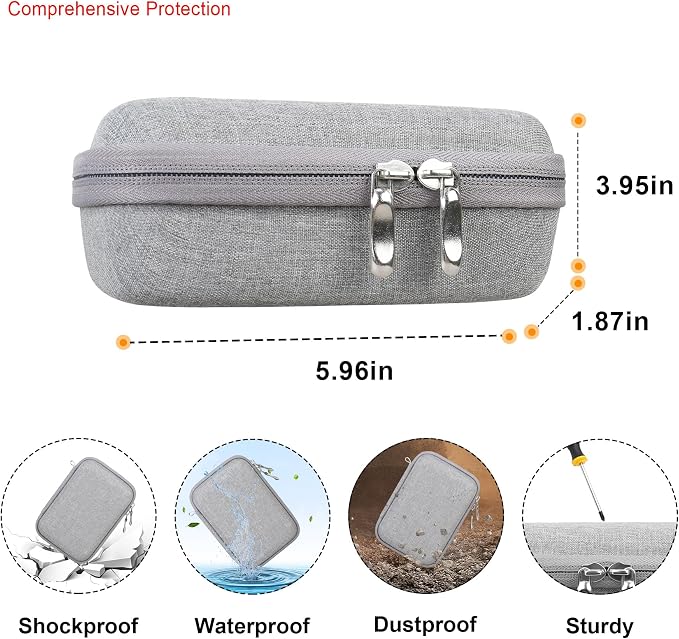 Elonbo Camera Carrying Case for KODAK Step Instant Smartphone Photo Printer | KODAK Step Portable Mini Color Wireless Mobile Printer Hard Travel Bag, Instant Color Picture Printer Storage Holder, Grey - Image 3