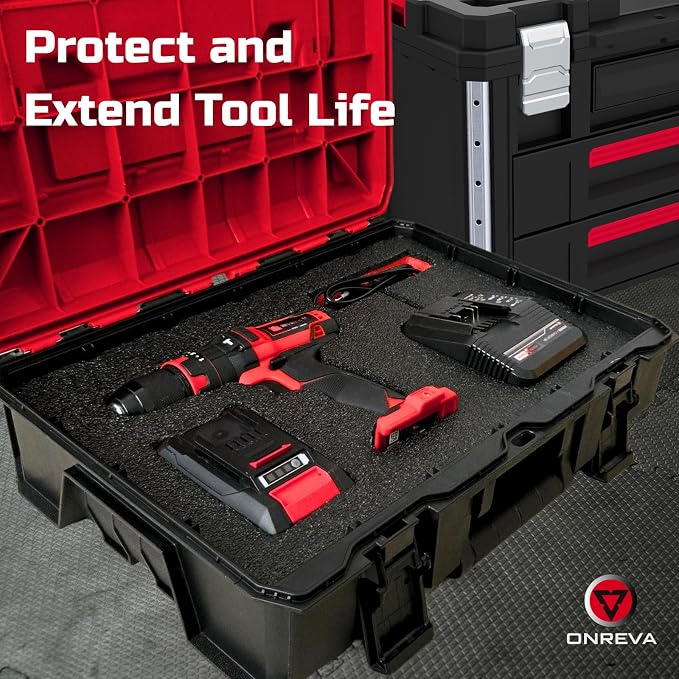 ONREVA Tool Box Foam Organizer 48x24x1.5 inch 1PC, Kaizen Sheets for Pro Tool Control, Custom Tool Shadow Inserts for Cases & Drawers, High Density Polyethylene Foam, Black with Red - Image 7