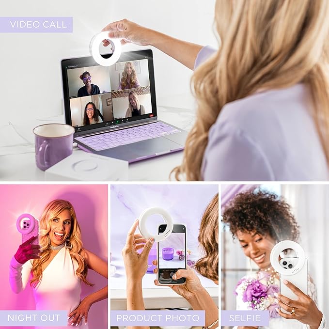 Selfie One - Ring Light for Phone, iPhone, Android or Laptop | 3 Adjustable Light Modes | Rechargeable Batteries | Clip On Design | Perfect for Beauty, Influencers, Creators - Image 5