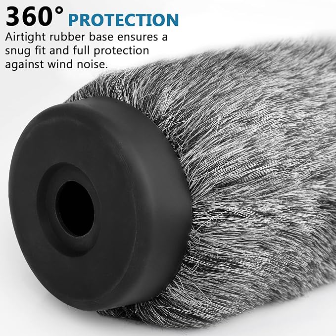 NTG3 Shotgun Mic Windscreen Deadcat Pop Filter Compatible with Rode NTG3, NTG2, Sennheiser MKH416, MKH418, Sony ECM 680s ECM-670 ECM-678, AKG C568EB, C4608, 7.1" Long Microphone Cover Muff Wind Shield - Image 7