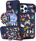Buleens for iPhone 16 Pro Case 6.3 Inch - with Ring Stand & Camera Cover Aesthetic Cute Designed for Women Girls Girly Cartoon Kawaii Dogs Phone Case for iPhone 16 Pro Compatible with Magsafe by Buleens
