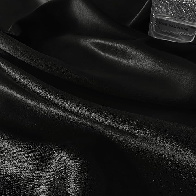 RUDONG M Satin Photography Backdrop, Black, 3.3x2.5ft | Wrinkle-Free, Silky Fabric, For Jewelry/Cosmetics/Flat Lay/Studio, 100x75cm - Image 7