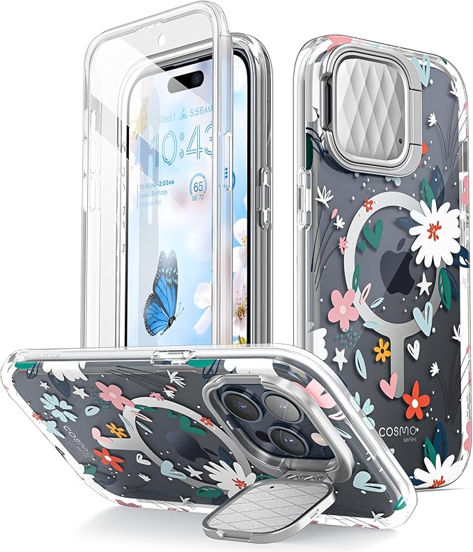 i-Blason for iPhone 15 Pro Case MagSafe, w/‌ Screen Protector, Paint | Built-in Screen Protector, Camera Cover Stand, Slim, Stylish by i-Blason