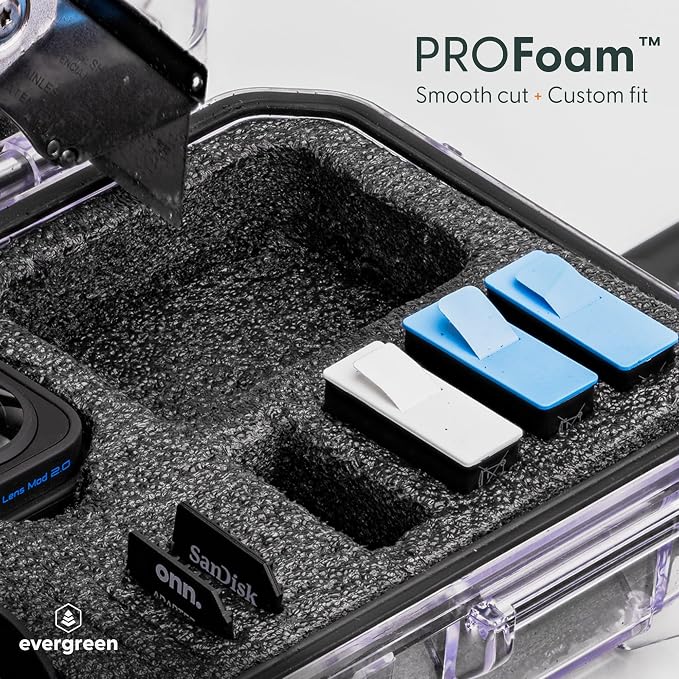 Evergreen Dry Box Tech Organizer – For Camera, Cables, Hard Drives, Memory Cards, Keys, Compatible with GoPro, Airtags (Small, PROFoam, Orange) - Image 2
