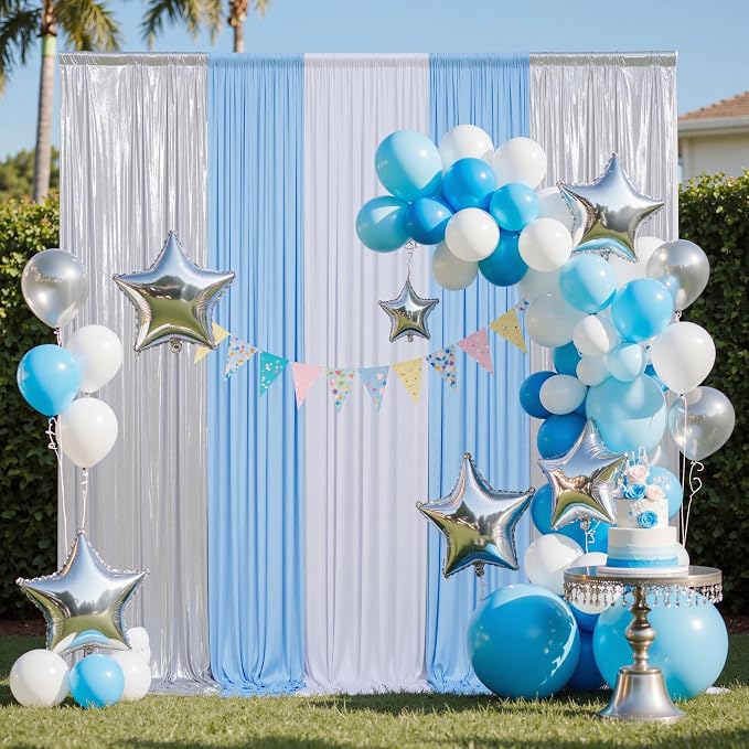10x10FT Silver Sequin Backdrop Curtain for Party - 2 Panels 5x10FT Wrinkle-Free Shimmer Drapes for Birthday, Wedding, Christmas, Decorations & Photography - Image 7