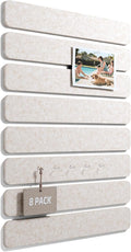 Fluxynara 13" x 2" Felt Wall Panels, Oatmeal | 8-Pack Includes 50 Push Pins and Adhesive Tabs for Photos, Notes and Decor in Bedroom Doors, Home Office or Studios by FLUXYNARA