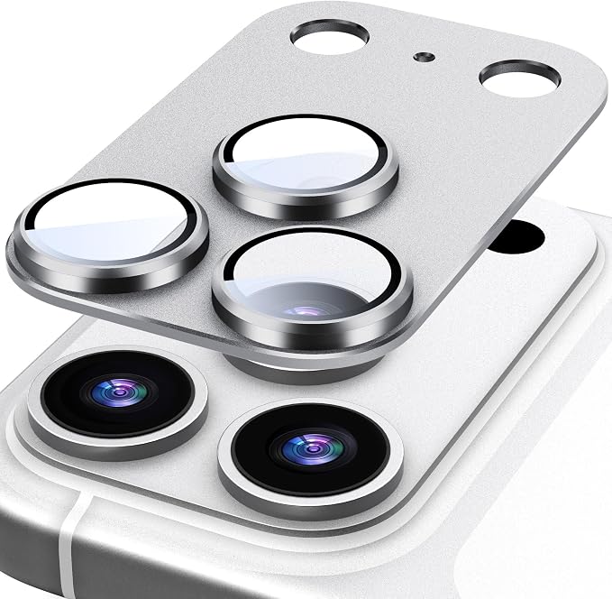 Suoman for iPhone 17 Pro Max Camera Lens Protector -Grey | [All-in-one Frosted] [Strong-Adhesion] Metal Frame Tempered Glass Camera Lens Cover by Suoman