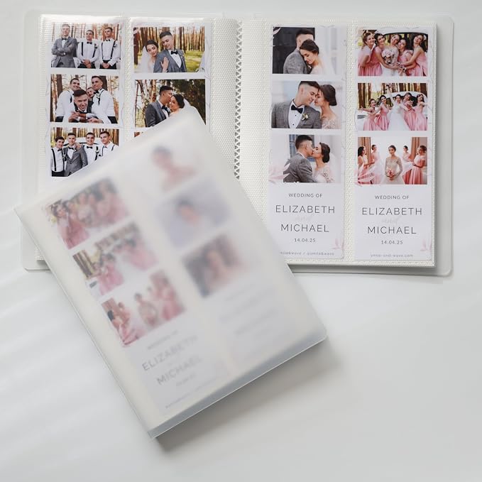 Photo Booth Photo Album - For Wedding or Party- Holds 120 Photobooth 2x6 Photo Strips - Slide In (FROST) by SMILEWAVE