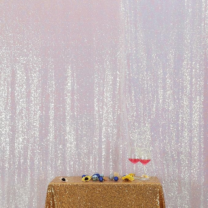 Poise3EHome 7FT x 7FT Iridescent Sequin Photography Backdrop Curtain for Party Decoration, Iridescent - Image 8