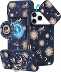 Buleens for iPhone 17 Pro Case 6.3 Inch - with Ring Stand & Camera Cover Aesthetic Cute Designed for Women Girls Girly Kawaii Sun Moon Stars Unique Phone Case for iPhone 17 Pro Compatible with Magsafe by Buleens