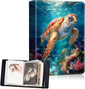 Small Photo Album 4x6, 60 Pockets Holds 120 Photos, Slip-in Pocket Photo Album with Black Elastic Band for Family Wedding Baby Travel Pictures, Cute Sea Turtle by Unknown