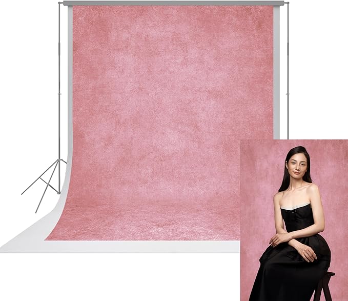 UrcTepics 6×8 ft Pink Fabric Photo Backdrops, Classic Abstract Texture Backdrop for Headshots and Portraits, Vintage Photography Background for Studio and Events. by UrcTepics