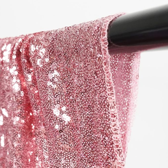 Poise3EHome Fuchsia Pink Sequin Backdrop,8FT x 10FT Sequin Photography Backdrop Curtain for Party Decoration - Image 3