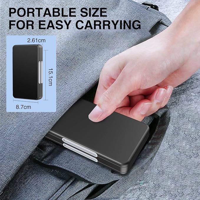 HEIYING SD Card Holder with 80 Precise Slots for SDXC SDHC Micro SD Cards | Portable Game Cards Case, Hard ABS Shell with Soft Silicone Lining, Precise Card Slots,Magnetic Closure for Easy Access - Image 6