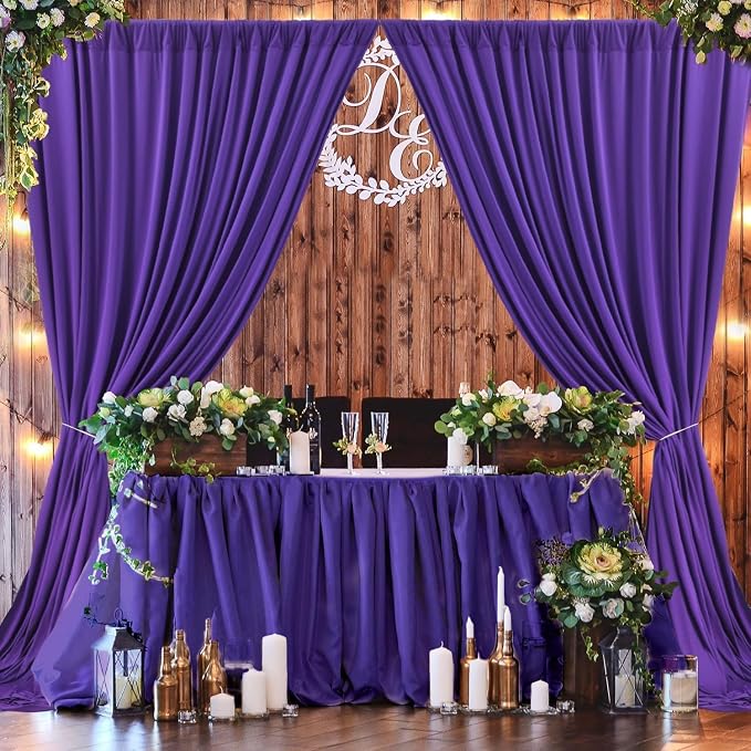 10x8 ft Wrinkle Free Purple Backdrop Curtains for Parties, Tihck Fabric Backdrop Drapes for Mermaid Birthday Wedding Photography Background Baby Shower Home Decor - Image 6