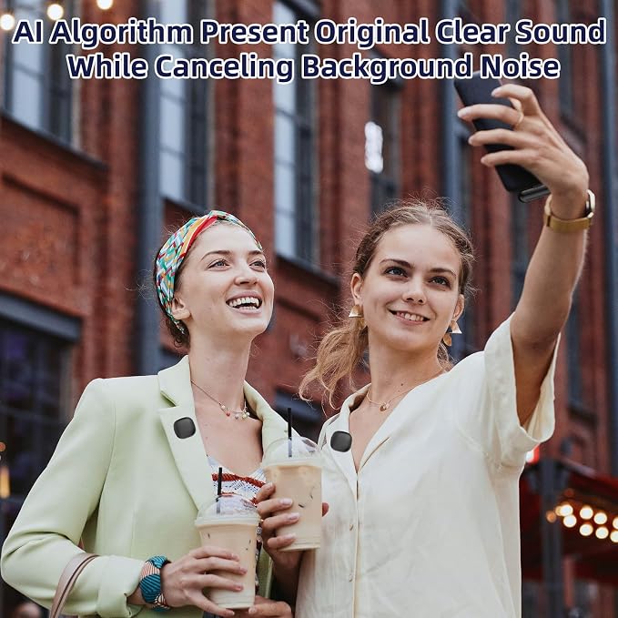 NPTCL Mini Wireless Lavalier Microphone USB C for iPhone 17/16/15, Android | Ai Noise Cancelling Clip on Lapel Mic, 35 Hour Charging Case, 328Ft Transimission for Video Recording Vlog Tiktok YouTube - Image 8