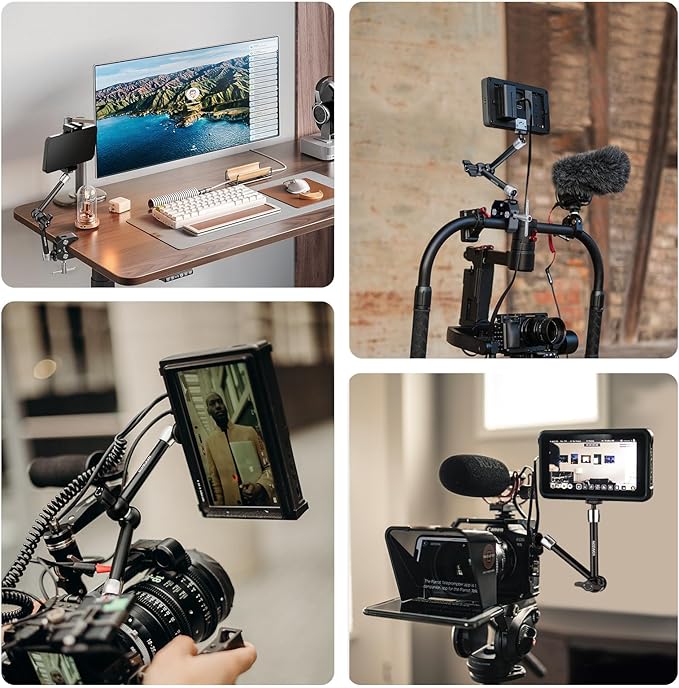 NEEWER 9.8"/25cm Adjustable Magic Arm with Super Clamp 1/4" Screws, ST25C | 1/4" & 3/8" Threads, for Flash, LED Light, Microphone, Monitor, Compatible with SmallRig Camera Cage, Max Load 3.3lb/1.5kg - Image 6