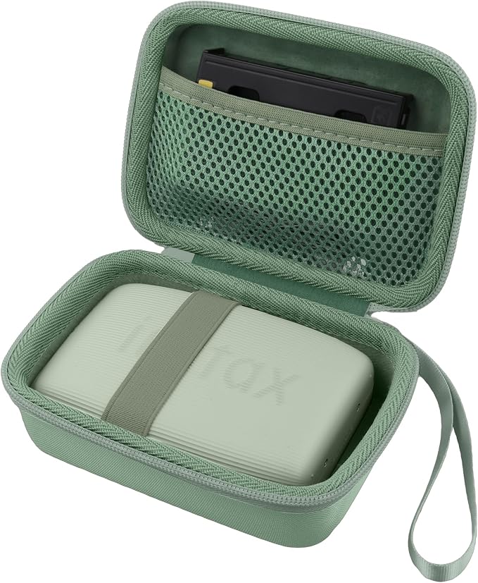 Hard Travel Case for Fujifilm Instax Mini Link+ & Link 3/2 Printer | Shockproof, With Handle, Hard Shell Exterior, Storage Compartment, Portable Carrying Box, Sage Green Case - Image 2
