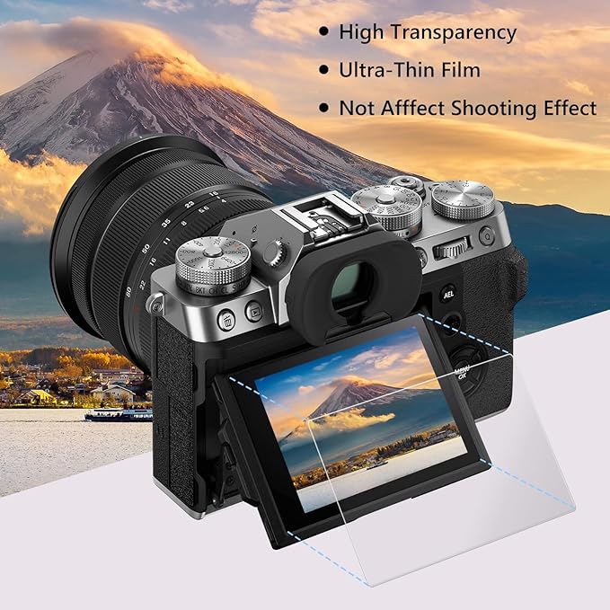 kinokoo Screen Protector for Fujifilm X-T50 Fuji XT50 Camera - 0.25mm 9H Hardness Fuji X-T50/XT50 Tempered Glass Film -Anti-Bubble Anti-Fingerprint & Anti- Scratch (3 Packs) - Image 6