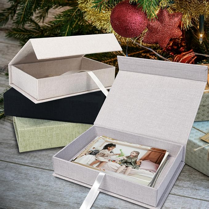 8x10" Archival Photo Storage Box with Lid – Stackable Memory Keepsake Organizer for Photos, Certificates, Jewelry & Scrapbooking Supplies, Photo Cases and Postcard Keeper Storage Container Box Green - Image 5