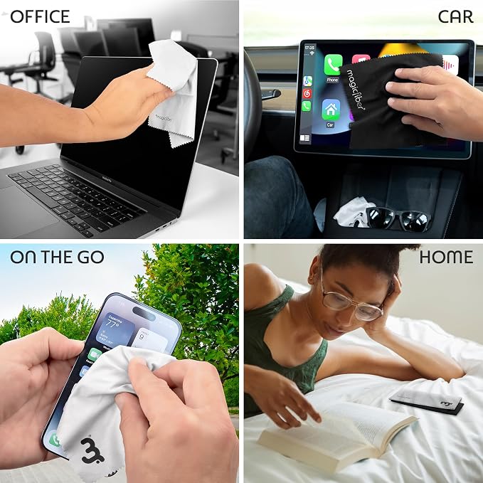 MagicFiber Microfiber Cleaning Cloth, Glasses Cleaner, Eyeglass Wipes, 30pk | Clean Eye Glasses, Lenses, Screens, Cameras, Sunglasses, Watches, Electronics, & More - Image 5