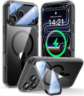 VOFATA [Upgraded Full Camera Protection] for iPhone 17 Pro Case with Camera Cover Stand [Fit for MagSafe][10FT Mil-Grade Protection] Transparent Magnetic iPhone 17 Pro Phone Case, Clear Black by VOFATA