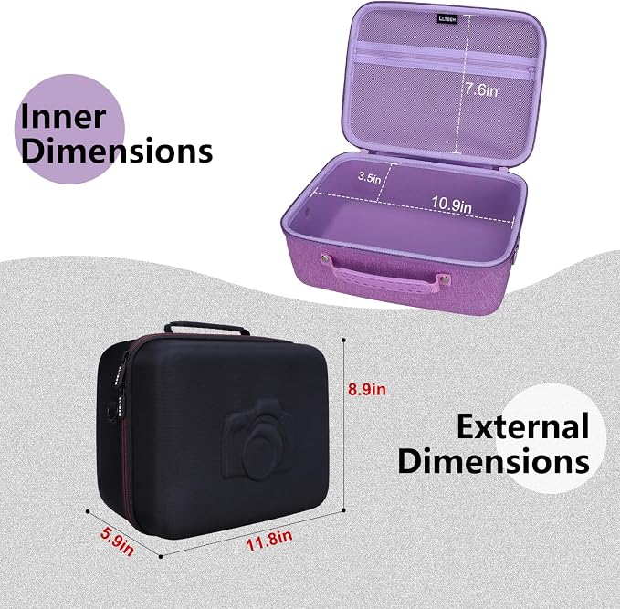 Medium Camera Case Bag for Canon/Sony/Nikon Camera and Multiple Lens Green | Hard Travel Carrying Case Bag for Canon/Sony/Nikon DSLR SLR Mirrorless Camera and Multiple Lens with 3 Dividers - Image 2