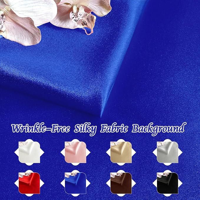 RUDONG M Satin Photography Backdrop, Royal Blue, 3.3x2.5ft | Wrinkle-Free, Silky Fabric, For Jewelry/Cosmetics/Flat Lay/Studio, 100x75cm - Image 6