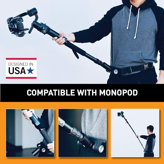 Kamerar MogoCrane Belt Kit, Weight Support for Single Handed Gimbal Stabilizer, DJI Ronin-S, Zhiyun Crane 2, Crane Plus, Moza Air 2, AirCross, Hold the Gimbal Easier and Longer | Fits DJI Ronin-S, Zhiyun Crane 2, Plus, Moza Air 2, AirCross. Helps hold ... - Image 4