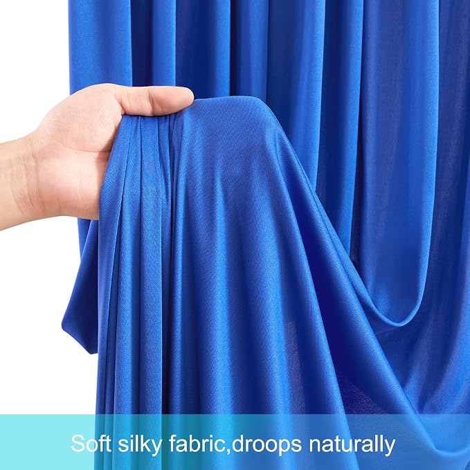 10 Panels Royal Blue Backdrop Curtains for Wedding Party Wrinkle Free Backdrops Curtain Drapes Fabric Decorations Photo Back Drop Cloth for Baby Shower Photography Stage Reception 50ft(W) x 12ft(H) - Image 6