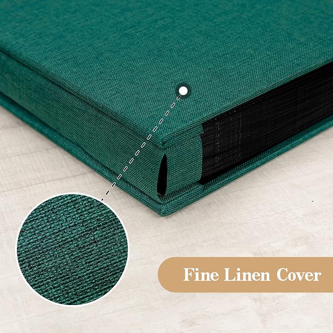potricher Photo Album 4x6, 300 Pockets, Linen Cover, Dark Green | Small Capacity 4x6 Picture Albums with Horizontal Pockets, 4x6 Photo Book for Family, Wedding, Baby, Anniversary - Image 6
