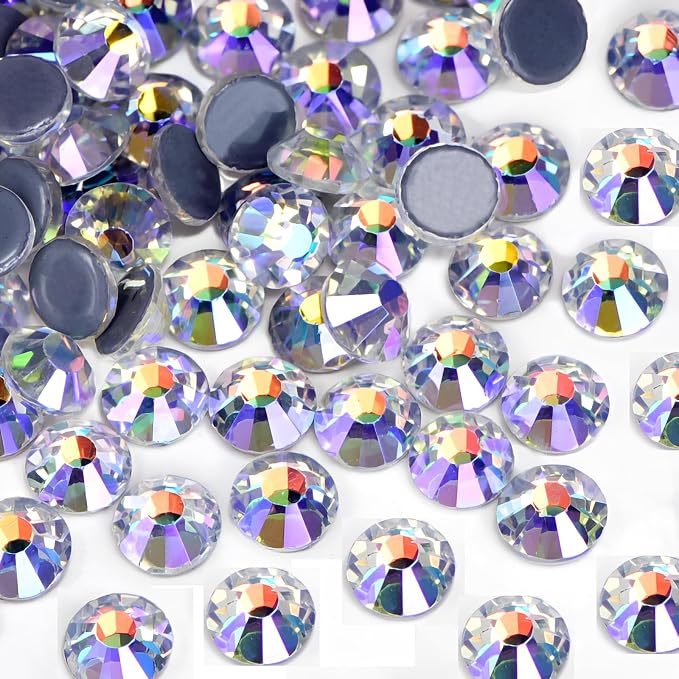 Jollin Hotfix Rhinestones Flatback Crystal Gems 7.2mm SS34, Moonlight | 288pcs Hot Fix Crystals Glass Rhinestones for Bedazzling, Crafting, Clothes, Shoes & Accessories DIY Decoration by Jollin