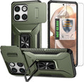 for Moto Edge 2025 Case,with Sliding Camera Lens Cover,HD Screen Protector,360° Rotating Kickstand,AYMECL Military-Grade Shockproof Protective Cover for Motorola Moto Edge 2025,Army Green by AYMECL