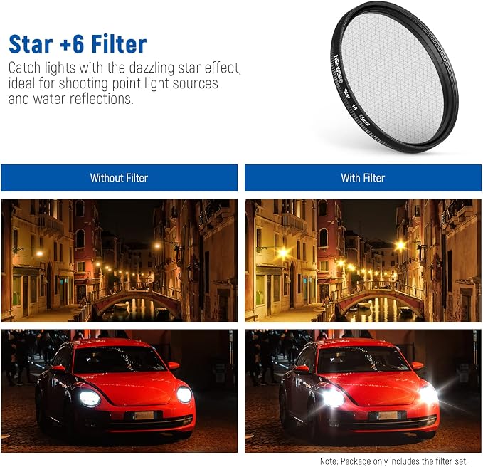 NEEWER 55mm ND + CPL + Star + 4 Graduated Color Filter Set | With Phone Lens Clamp, Compatible with iPhone 17 16 16e 15 14 Pro Max Plus Samsung Galaxy S26 S25 Ultra - Image 4