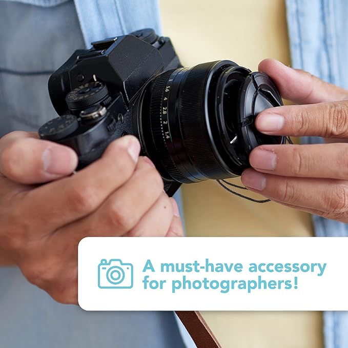 Foto&Tech Camera Lens Cap Leash with Elastic String, Compatible with Universal DSLR SLR Evil Mirrorless Cameras Video (x3) - Image 7