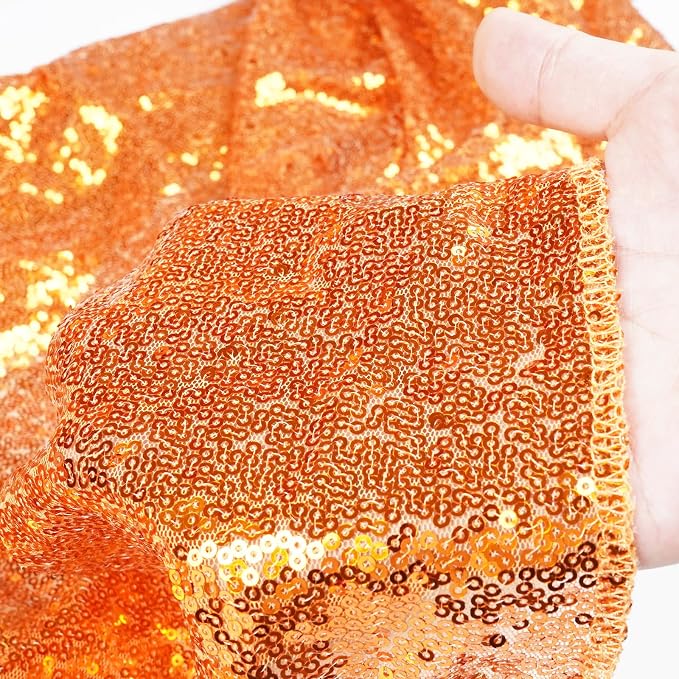 Poise3EHome 6FT x 8FT Orange Sequin Photography Backdrop Curtain for Halloween Party Decoration - Image 4