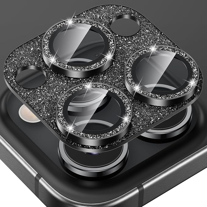 Tensea for iPhone 16 Pro Max/16 Pro/14 Pro Max/14 Pro Camera Lens Protector | Metal Bling Aluminum Alloy Tempered Glass Cover Camera Screen Protector Accessories, Case Friendly by Tensea