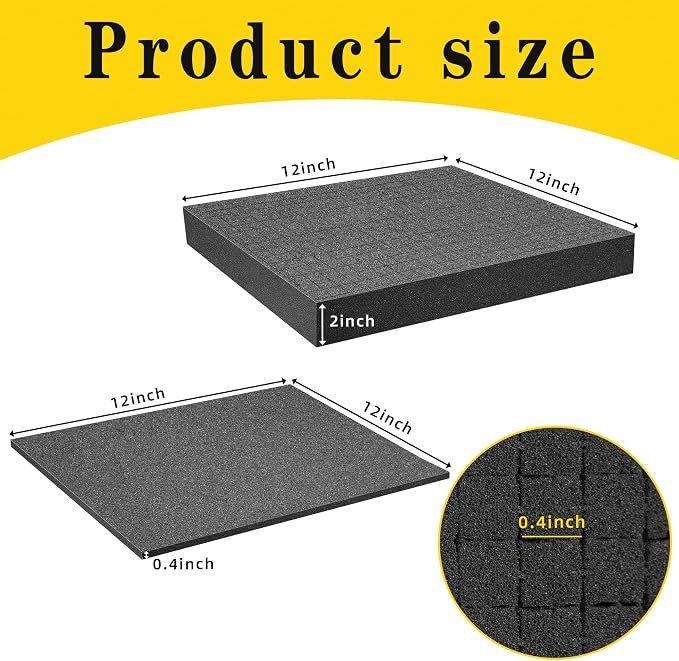 4 Pcs Pick Apart Foam Insert, 2 Size Pre Cube Sheet Foams with Bottom Use | 12 Inch Length Tool Box Foam, Elastic Packing Foams for Board Game Box Cases Storage Drawer - Image 2