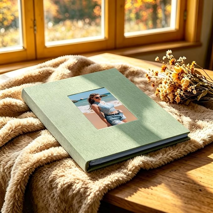 Photo Album 8x10, Pack of 2 Linen Picture Book, 26-Page Album Holds 52 Photos Art Presentation Folder for Picture or Certificates Storage - Image 3