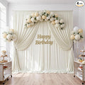 20ftx10ft Wrinkle Free Beige Backdrop Curtains for Parties, Silky Polyester Photo Backdrop Drapes 4 Panels 5x10ft Back Drop Cloth for Wedding Birthday Baby Shower Photography Background by ENJOYYOURPARTY